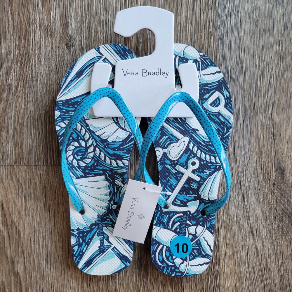 Vera Bradley Shore Enough Flip Flops Size Large 9-10